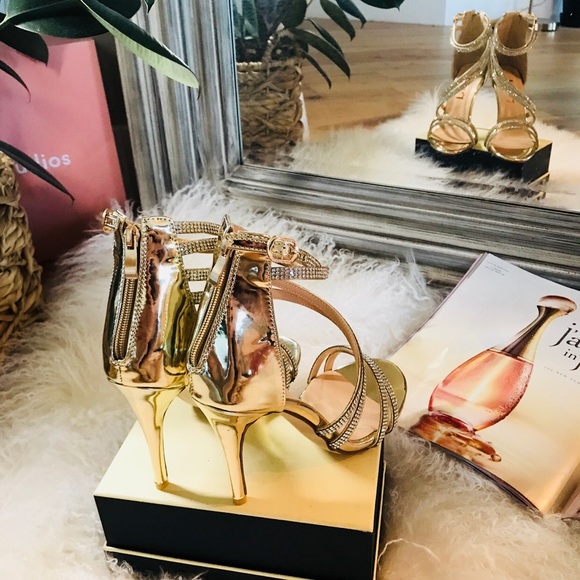 SOLD❣️Evening Shoes Rhinestone Sandals Heels - Picture 7 of 9